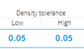 2. Density tolerance